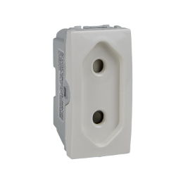 Slika Priključnica dvopolna modularna 1M 10A 250VAC EU standard zaštita krem Unica Schneider