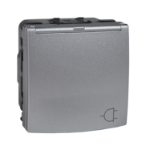 Slika Priključnica 2Pmodularna 2M 16A 250VAC 2P+E zaštita sa poklopcem šukoALska Unica Top/Class Schneider