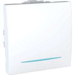 Slika Prekidač jednopolni modularni 2M 10AX 250VAC sa signalnom lampicom beli Unica Schneider