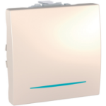 Slika Prekidač naizmenični modularni 2M 10AX 250VAC sa signalnom lampicom krem Unica Schneider