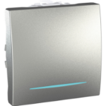 Slika Prekidač 1P modularni 2M 10AX 250VAC sa signalnom lampicom aluminijumski Unica Top/Class Schneider