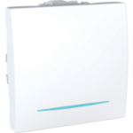 Slika Prekidač naizmenični modularni 2M 10AX 250VAC sa signalnom lampicom beli Unica Schneider