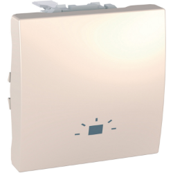 Slika Taster modularni 2M 10A 250VAC oznaka svetlo krem Unica Schneider