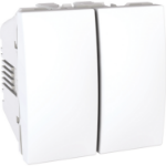 Slika Prekidač naizmenični modularni 2M 10AX 250VAC dvostruki beli Unica Schneider