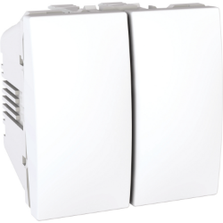 Slika Prekidač naizmenični modularni 2M 10AX 250VAC dvostruki beli Unica Schneider