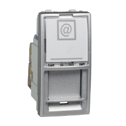 Slika Priključnica modularna 1M RJ45 Cat 6 aluminijumska Unica Top/Class Schneider