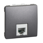 Slika Priključnica telefonska modularna 2M RJ11 grafit Unica Top/Class Schneider