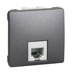 Slika Priključnica telefonska modularna 2M RJ11 grafit Unica Top/Class Schneider
