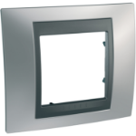 Slika Okvir 2M MODE jednostruki sjajno hrom/grafit Unica Top Schneider