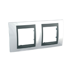 Slika Okvir 4M MODE H71 dvostruki top bela/grafit Unica Top Schneider