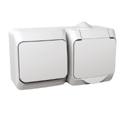 Slika Utičnica sa uzemljenjem i 1P prekidačem 16A beli Cedar Plus Schneider