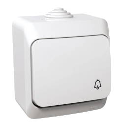 Slika Taster jednopolni 16A sa simbolom zvona bez maske beli Cedar Plus Schneider