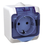 Slika Jednostruka utičnica sa uzemljenjem 16A sa zaštitom i providnim poklopcem bela Cedar Plus Schneider