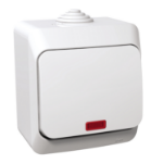 Slika Prekidač naizmenični 16AX 250VAC sa lokatorskom lampicom beli Cedar Plus Schneider