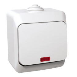 Slika Prekidač naizmenični 16AX 250VAC sa lokatorskom lampicom beli Cedar Plus Schneider