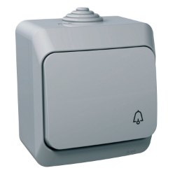 Slika Taster jednopolni 16A sa simbolom zvona sivi Cedar Plus Schneider