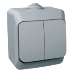 Slika Prekidač jednopolni dupli 16AX 250VAC sa indikatorskom lampicom sivi Cedar Plus Schneider