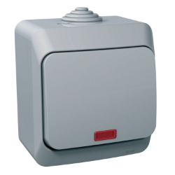 Slika Prekidač naizmenični 16AX 250VAC sa lokatorskom lampicom sivi Cedar Plus Schneider