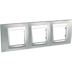 Slika Okvir 6M MODE H71 trostruki sjajno hrom/aluminijum Unica Top Schneider