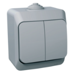 Slika Dvostruki jednopolni prekidač 16AX sivi Cedar Plus Schneider