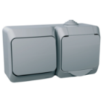 Slika Jednostruka utičnica šuko i jednopolni prekidač 16A(X) siva Cedar Plus Schneider