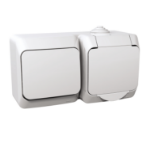 Slika Jednostruka utičnica sa uzemljenjem i naizmenični prekidač 16A(X) bela Cedar Plus Schneider