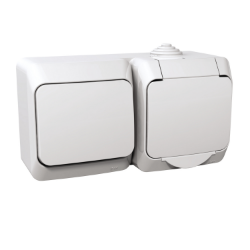 Slika Jednostruka utičnica sa uzemljenjem i naizmenični prekidač 16A(X) bela Cedar Plus Schneider