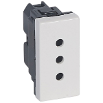 Slika Priključnica 2P modularna 1M 10A 250V 2P+E Italijanski standard bela Mosaic Legrand