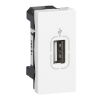 Slika Priključnica USB modularna 1M 2.0 data bela Mosaic Legrand