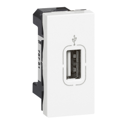 Slika Priključnica USB modularna 1M 2.0 data bela Mosaic Legrand