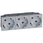 Slika Utičnica 3x2P+E 45° automatska aluminijumska PM Legrand