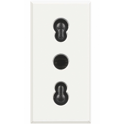 Slika Priključnica 2P modularna 1M 16A 250V 2P+E italijanski standard bela Axolute Legrand