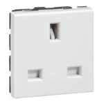 Slika Priključnica 2P modularna 1M 13A 250V 2P+E British bela Mosaic Legrand
