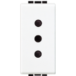 Slika Priključnica 2P modularna 1M 10A 250V 2P+E italijanski standard bela Living Light Legrand