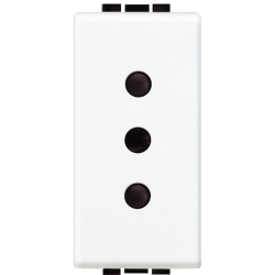 Slika Priključnica 2P modularna 1M 10A 250V 2P+E italijanski standard bela Living Light Legrand