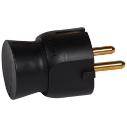 Slika Utikač 2P+E 16A 230V ugaoni crni Legrand