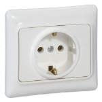 Slika Priključnica dvopolna ugradna 16A 2P+E 250VAC IP20 bela Kaptika Legrand