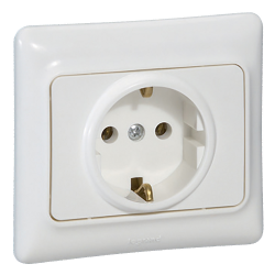 Slika Priključnica dvopolna ugradna 16A 2P+E 250VAC IP20 bela Kaptika Legrand