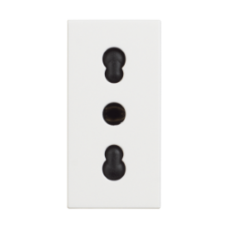 Slika Priključnica 2P modularna 1M 10A 250V 2P+E italijanski standard beli Classia Legrand