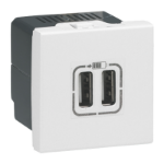 Slika Punjač USB modularni 1M dupli beli Mosaic Legrand