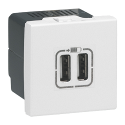 Slika Punjač USB modularni 1M dupli beli Mosaic Legrand