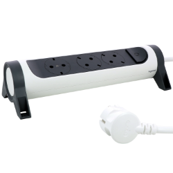 Slika Kabal produžni sa prekidačem H05VV-F 3x1.5mm2 1.5M 3 priključna mesta 2P+E beli/tamno sivi Legrand