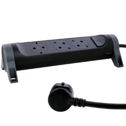 Slika Kabal produžni sa prekidačem H05VV-F 3x1.5mm2 1.5M 3 priključna mesta 2P+E crni/tamno sivi Legrand