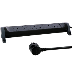 Slika Kabal produžni sa prekidačem H05VV-F 3x1.5mm2 3M 6 priključna mesta 2P+E crna/tamno siva Legrand