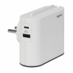 Slika Kabal produžni stubić sa prekidačem H05VV-F 3x1mm2 2m 4 priključna mesta 2P+E + 2xUSB A crni Legrand