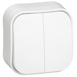 Slika Prekidač serijski nadgradni 10A 250VAC IP2X beli Forix Legrand