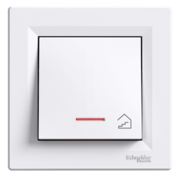 Slika Taster stepenice ugradni 10A vijčani priključci sa lokatorom beli Afora Schneider