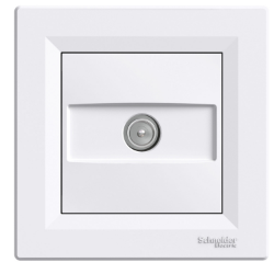 Slika Priključnica TV ugradna 1dB završna bela Asfora Schneider