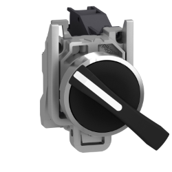 Slika Izborni prekidač XB4 1-0-2 2NO fi22 metalni crni duga ručica IP66 Schneider