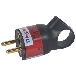 Slika Utikač 2P+E 16A 230V ugaoni prsten crni Legrand